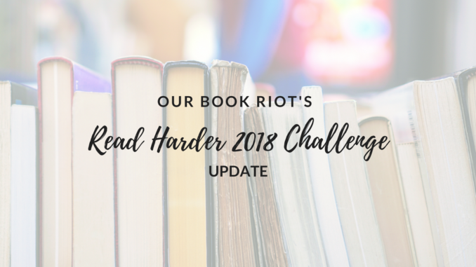 Book-Riot-Read-Harder-Challenge book riot read harder challenge 2018, a one sitting book, a comic written and illustrated by the same person, a celebrity memoir, a book of genre fiction in translation, book riot read harder suggestions