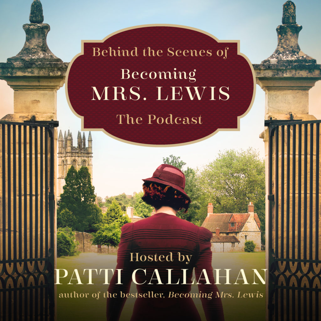 Behind the Scenes of Becoming Mrs. Lewis Podcast Cover Art book podcast