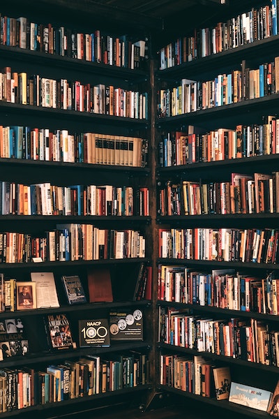 Books on shelves